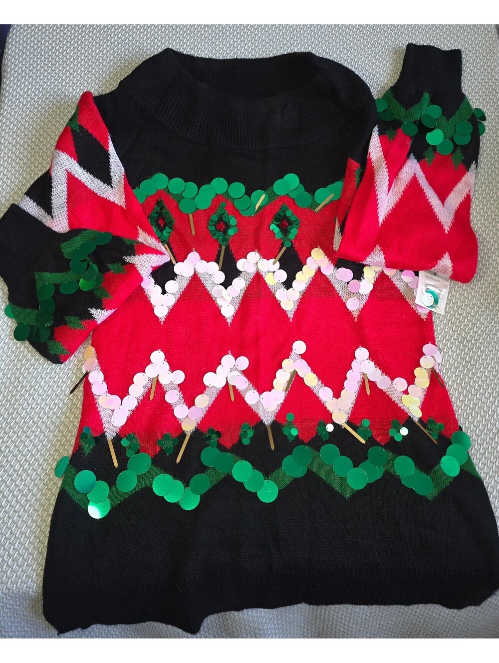 NWT holiday time tunic sweater with sequins women's size large 12/14